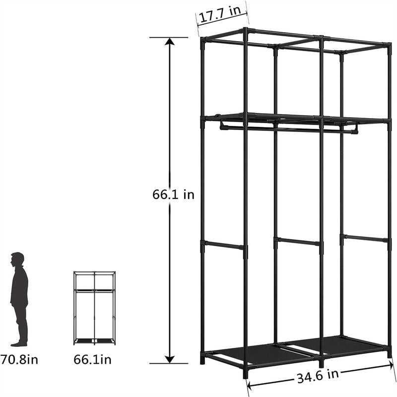 Armoire de rangement portable en tissu - 17,7P x 34,6L x 66,1H