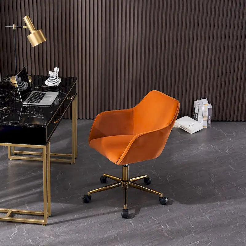 Chaise de bureau à domicile avec pieds en métal doré