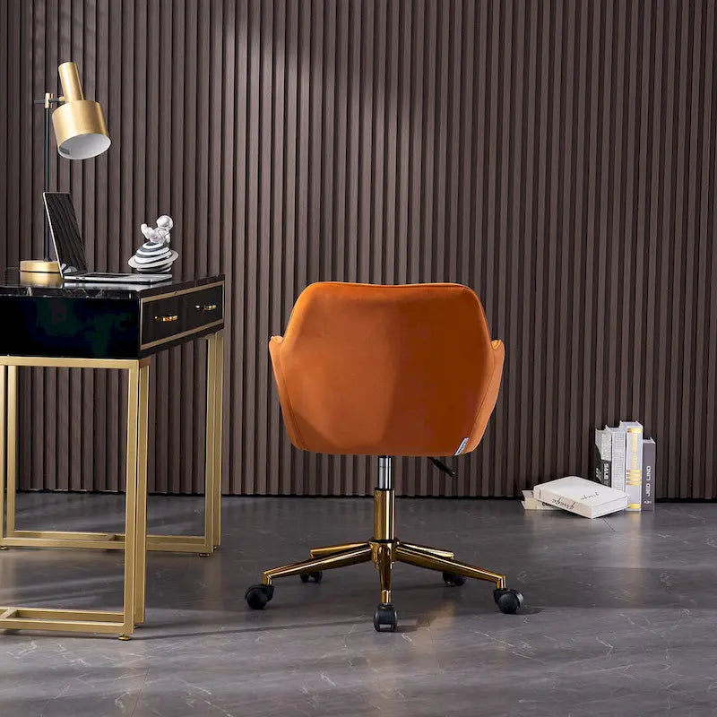 Chaise de bureau à domicile avec pieds en métal doré