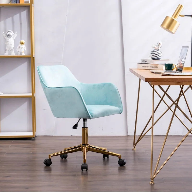 Chaise de bureau à domicile avec pieds en métal doré