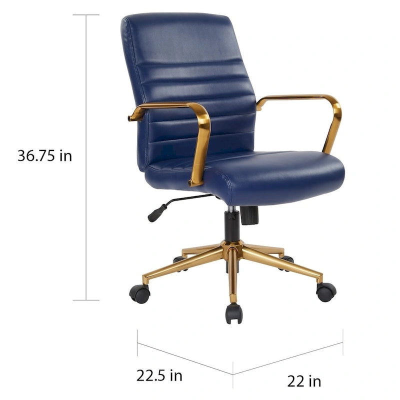Chaise Baldwin mi-dossier en similicuir