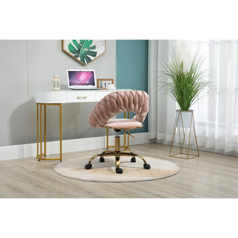 Chaise d'ordinateur Chaise de bureau Chaise pivotante réglable Siège en tissu Chaise de bureau à domicile
