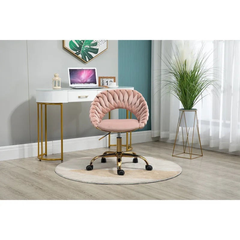 Chaise d'ordinateur Chaise de bureau Chaise pivotante réglable Siège en tissu Chaise de bureau à domicile