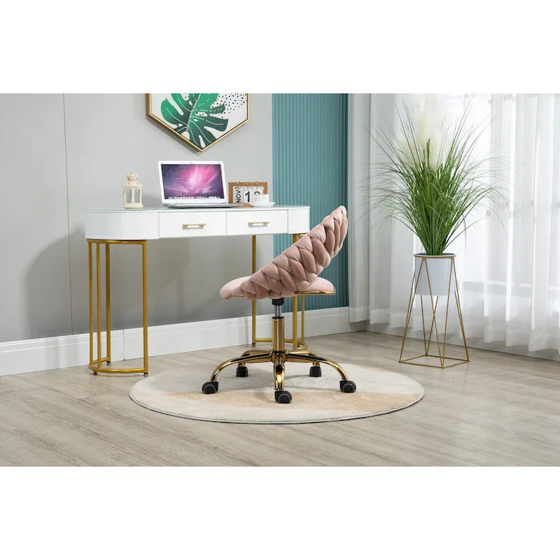 Chaise d'ordinateur Chaise de bureau Chaise pivotante réglable Siège en tissu Chaise de bureau à domicile