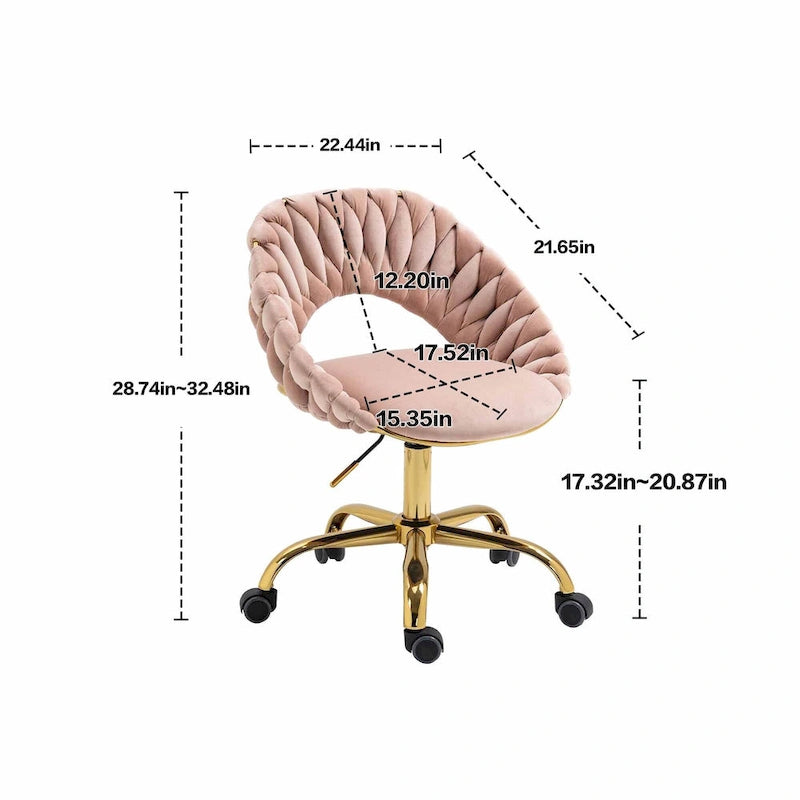 Chaise d'ordinateur Chaise de bureau Chaise pivotante réglable Siège en tissu Chaise de bureau à domicile