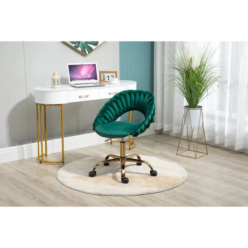 Chaise d'ordinateur Chaise de bureau Chaise pivotante réglable Siège en tissu Chaise de bureau à domicile