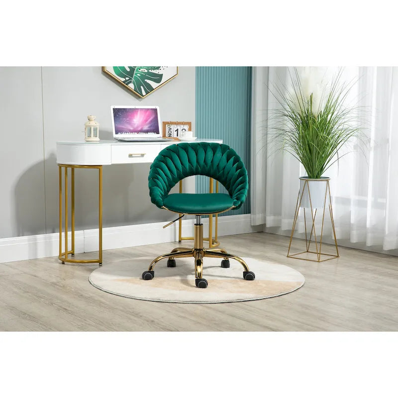 Chaise d'ordinateur Chaise de bureau Chaise pivotante réglable Siège en tissu Chaise de bureau à domicile