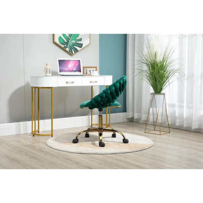 Chaise d'ordinateur Chaise de bureau Chaise pivotante réglable Siège en tissu Chaise de bureau à domicile