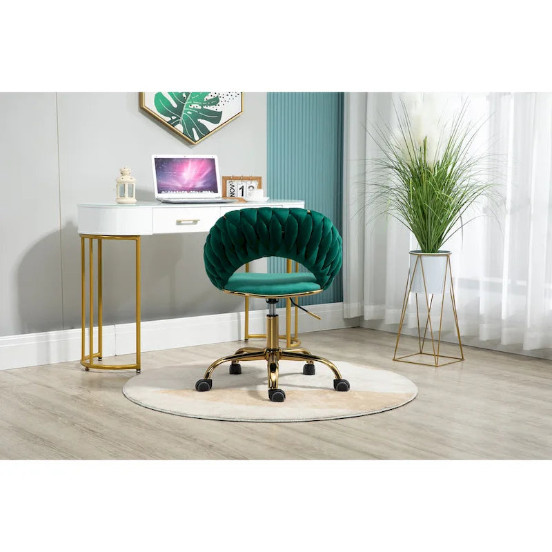 Chaise d'ordinateur Chaise de bureau Chaise pivotante réglable Siège en tissu Chaise de bureau à domicile
