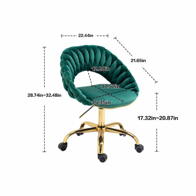 Chaise d'ordinateur Chaise de bureau Chaise pivotante réglable Siège en tissu Chaise de bureau à domicile