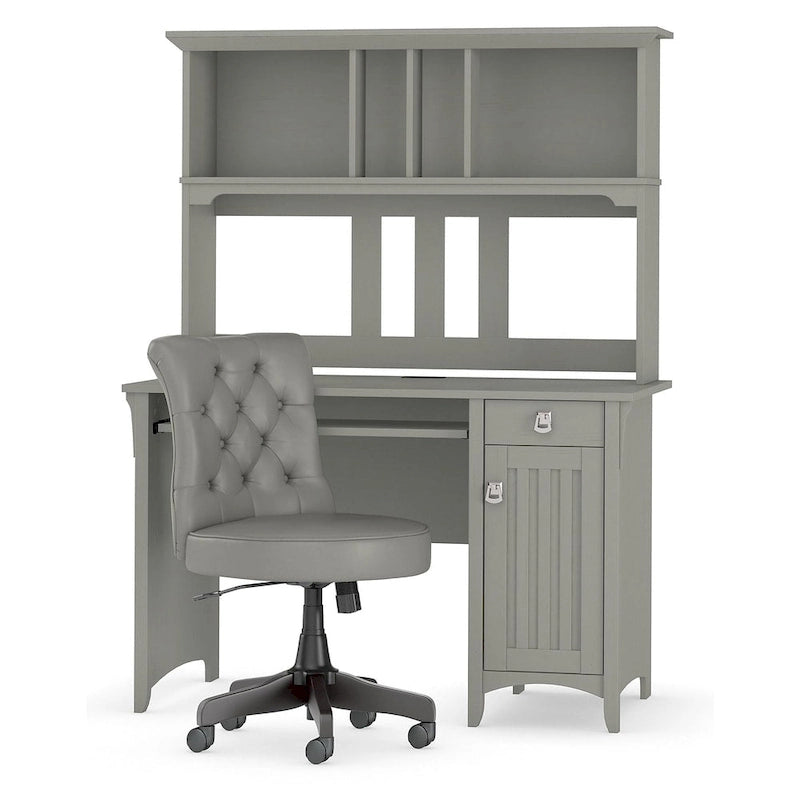 Bush Furniture Salinas Bureau informatique 48W avec huche et chaise de bureau