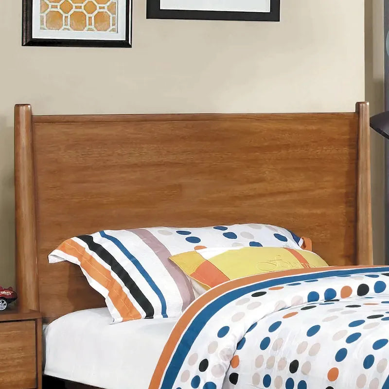 Ensemble de chambre à coucher 2 pièces en bois de chêne moderne du milieu du siècle Fopp par Furniture of America