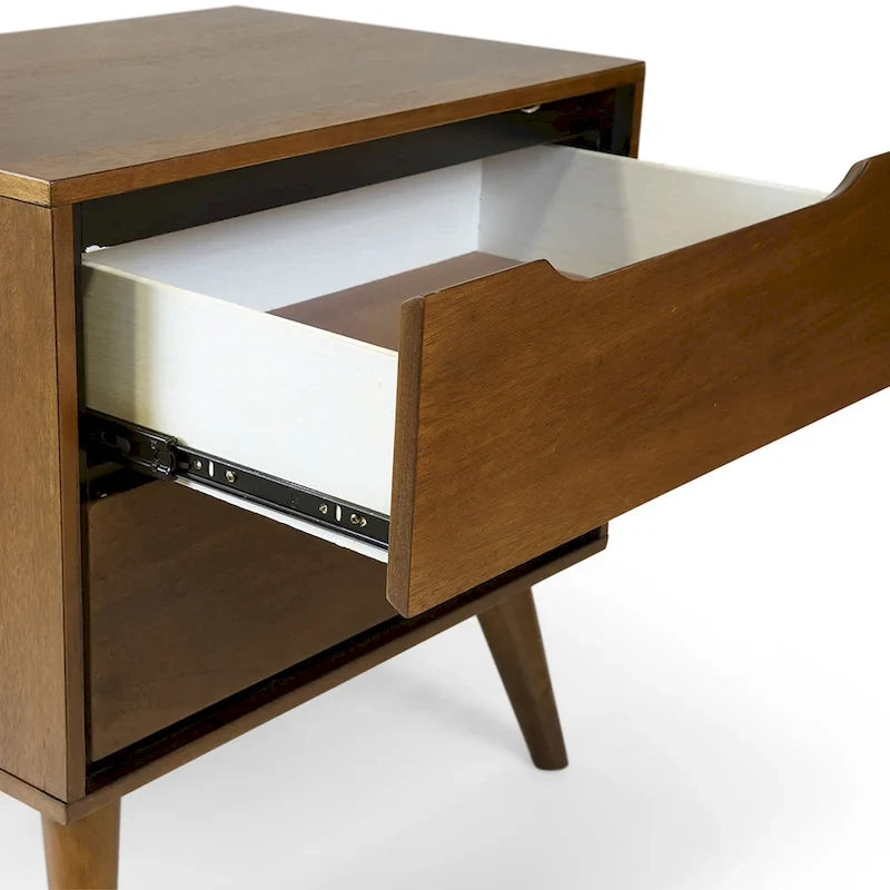 Ensemble de chambre à coucher 2 pièces en bois de chêne moderne du milieu du siècle Fopp par Furniture of America