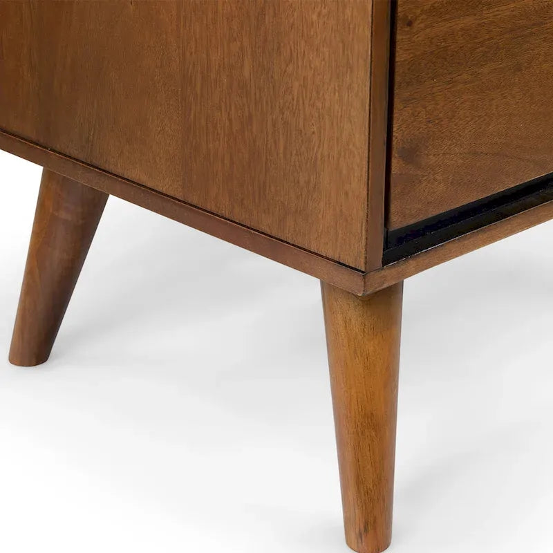 Ensemble de chambre à coucher 2 pièces en bois de chêne moderne du milieu du siècle Fopp par Furniture of America