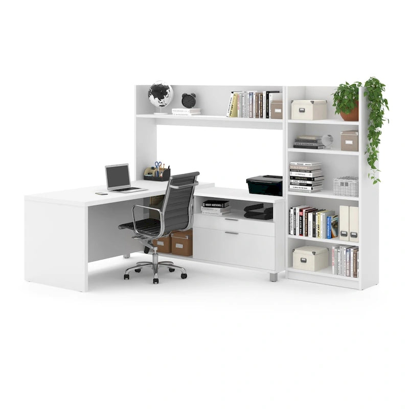 Bureau d'angle Pro-Linea avec bibliothèque