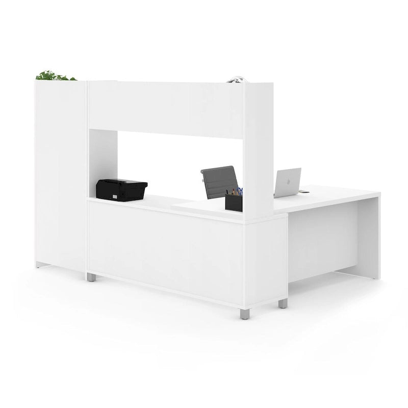 Bureau d'angle Pro-Linea avec bibliothèque