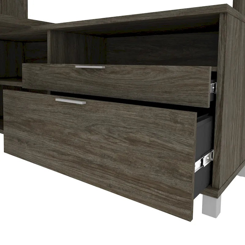 Bureau d'angle Pro-Linea avec bibliothèque