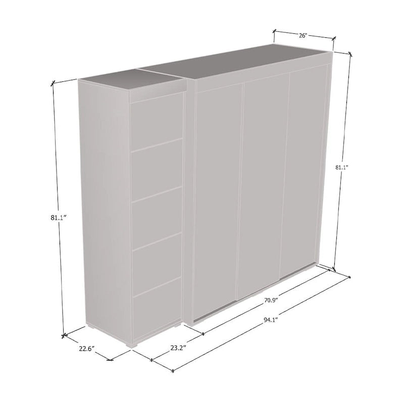 Armoire Aria 3D-EX avec 1 Miroir