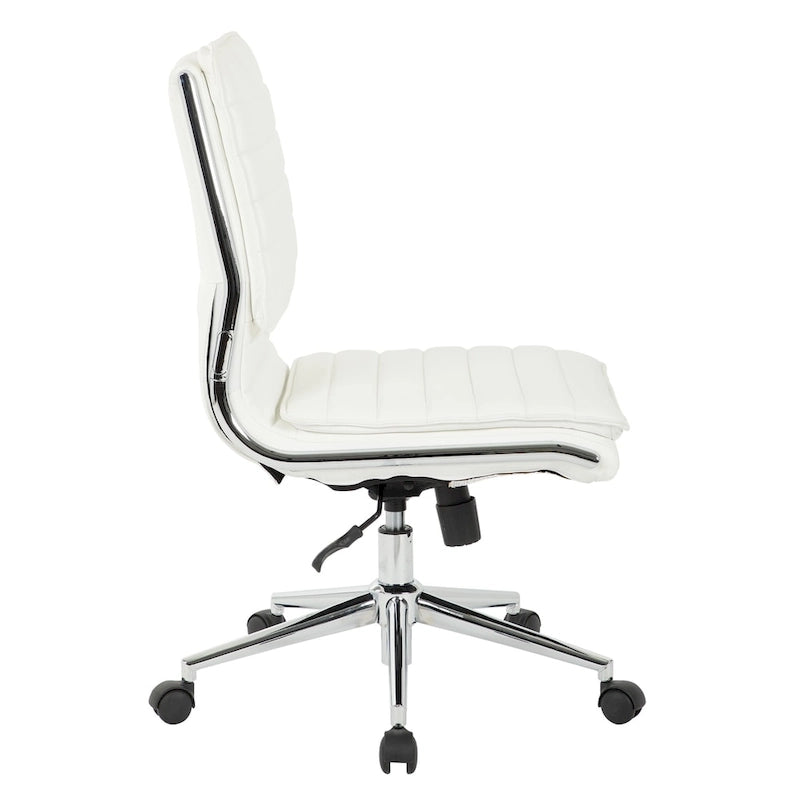 Fauteuil de bureau sans accoudoirs en similicuir avec base chromée pour managers