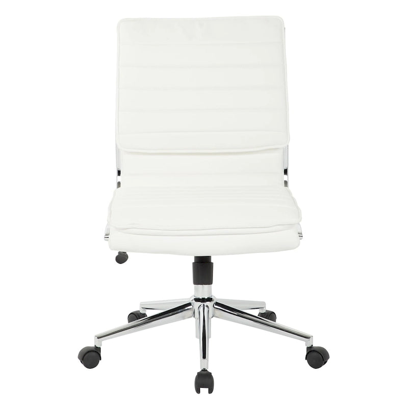 Fauteuil de bureau sans accoudoirs en similicuir avec base chromée pour managers