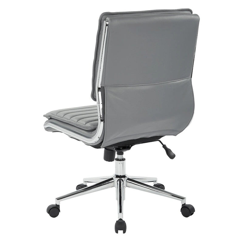 Fauteuil de bureau sans accoudoirs en similicuir avec base chromée pour managers