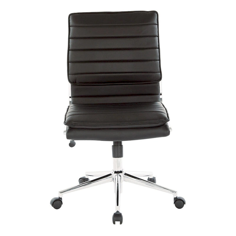 Fauteuil de bureau sans accoudoirs en similicuir avec base chromée pour managers