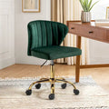 Chaise de bureau ergonomique pivotante à 360° en velours moderne Ilia avec dossier capitonné par HULALA HOME