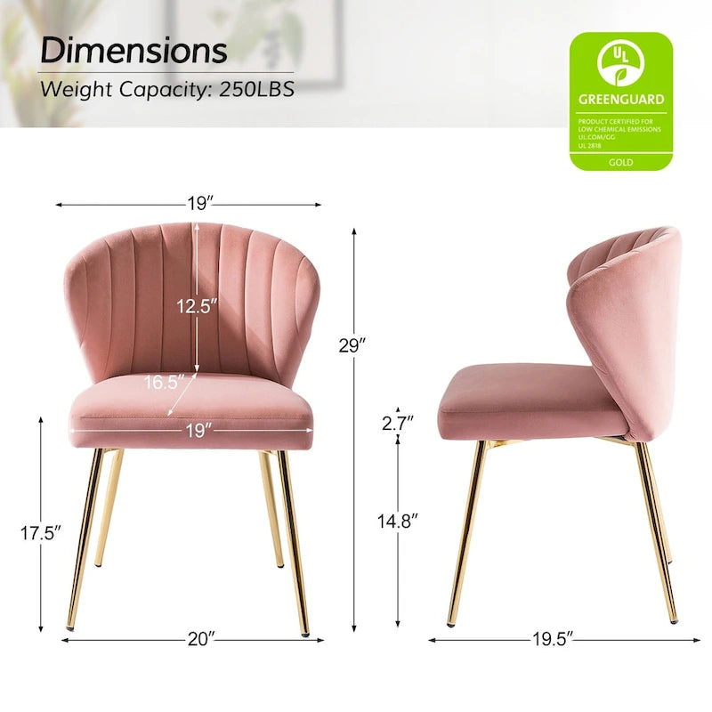 Chaise de bureau ergonomique pivotante à 360° en velours moderne Ilia avec dossier capitonné par HULALA HOME