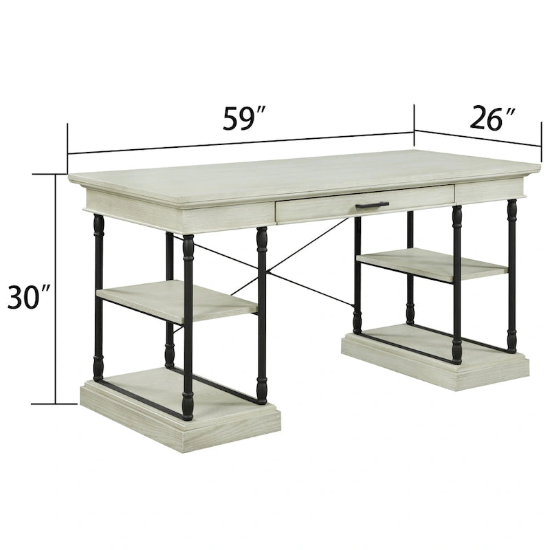 Bureau d'ordinateur/écriture en bois 1 tiroir Corvus Ursula 59