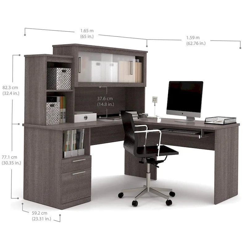 Bureau en L réversible en mélamine Dayton de Bestar