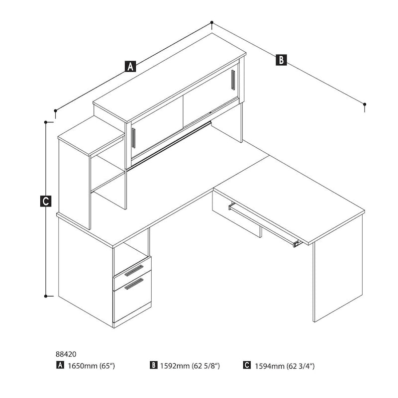 Bureau en L réversible en mélamine Dayton de Bestar