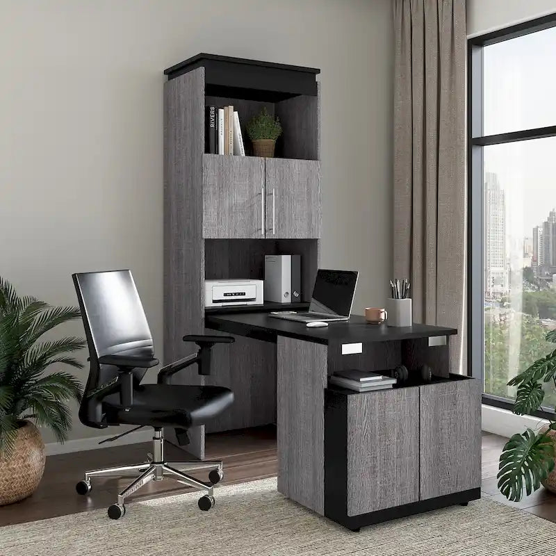 Meuble de rangement haut Orion 30W avec portes et bureau pliant par Bestar
