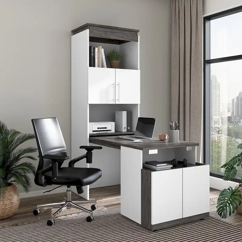 Meuble de rangement haut Orion 30W avec portes et bureau pliant par Bestar