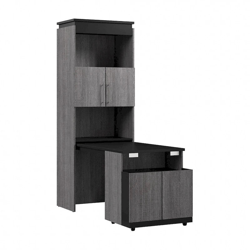 Meuble de rangement haut Orion 30W avec portes et bureau pliant par Bestar