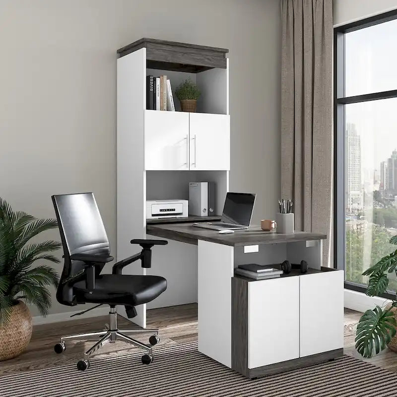 Meuble de rangement haut Orion 30W avec portes et bureau pliant par Bestar