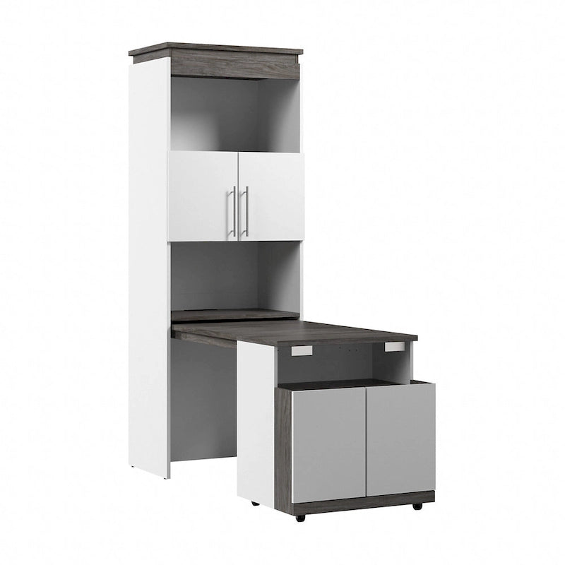 Meuble de rangement haut Orion 30W avec portes et bureau pliant par Bestar