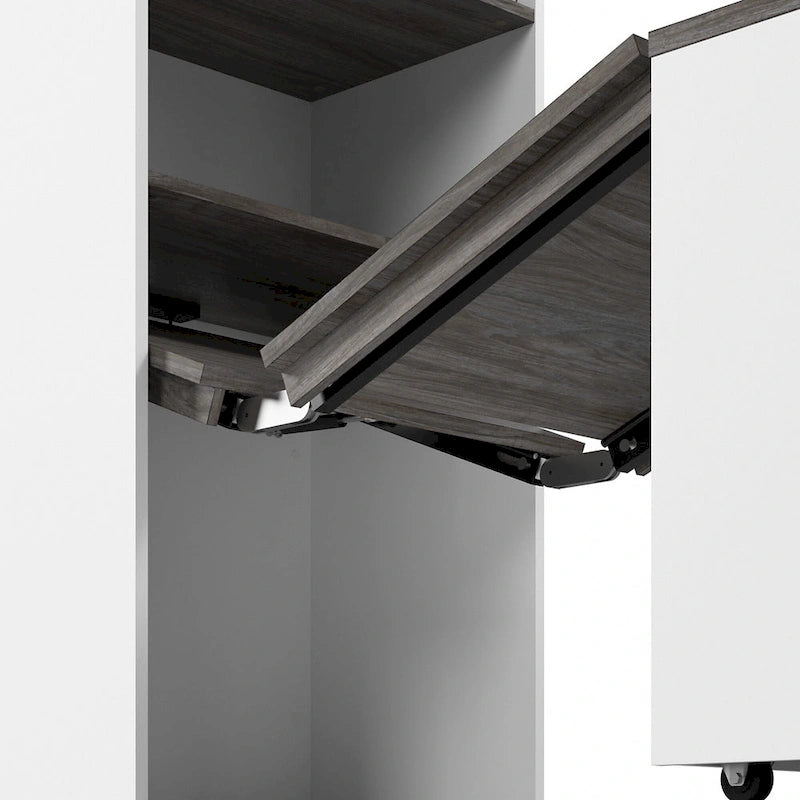 Meuble de rangement haut Orion 30W avec portes et bureau pliant par Bestar