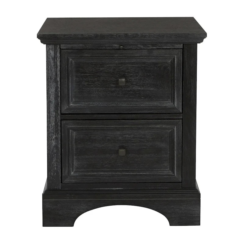 Ensemble de chambre King size « Farmhouse Basics » avec 2 tables de chevet, 1 commode et 1 miroir