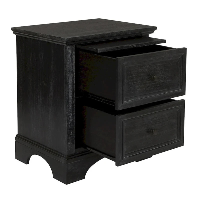 Ensemble de chambre King size « Farmhouse Basics » avec 2 tables de chevet, 1 commode et 1 miroir