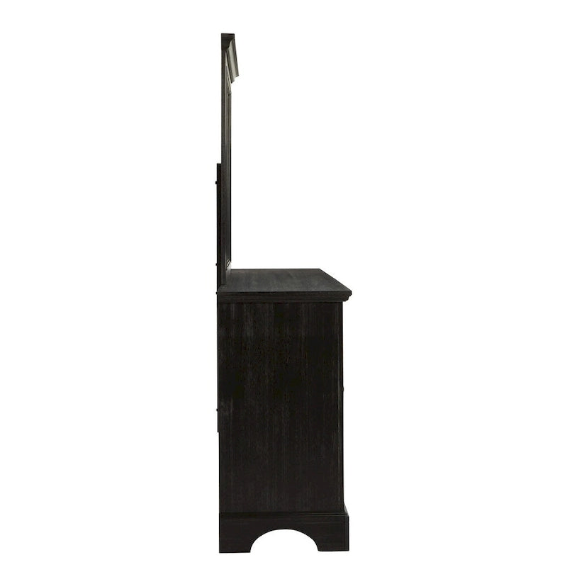 Ensemble de chambre King size « Farmhouse Basics » avec 2 tables de chevet, 1 commode et 1 miroir