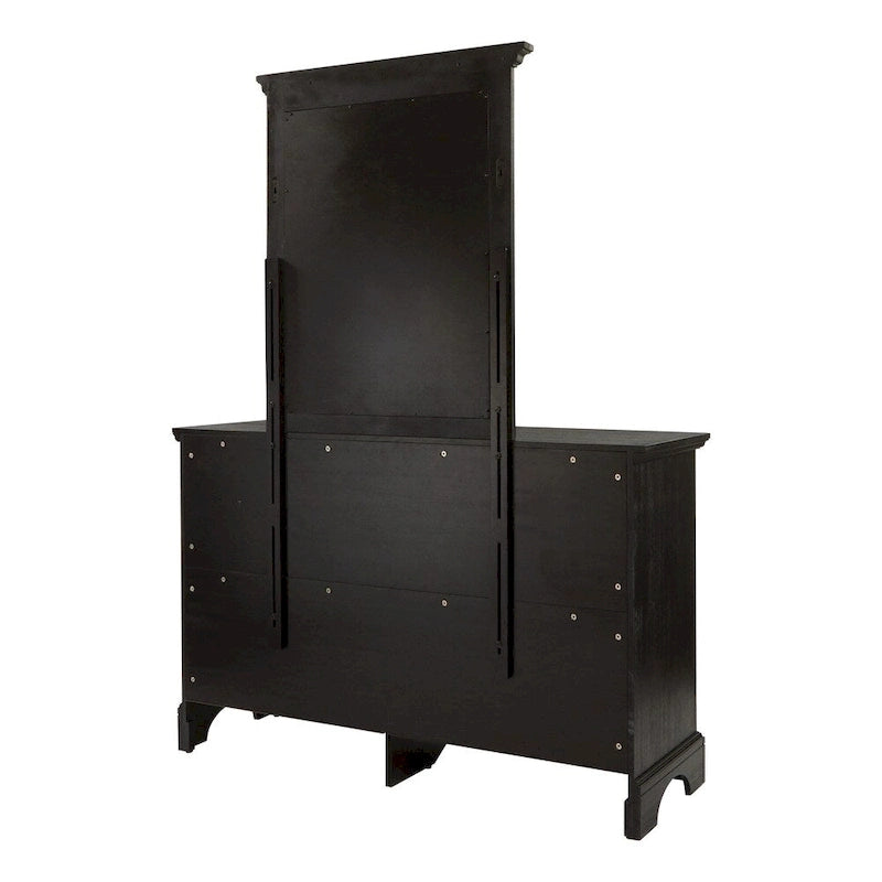 Ensemble de chambre King size « Farmhouse Basics » avec 2 tables de chevet, 1 commode et 1 miroir