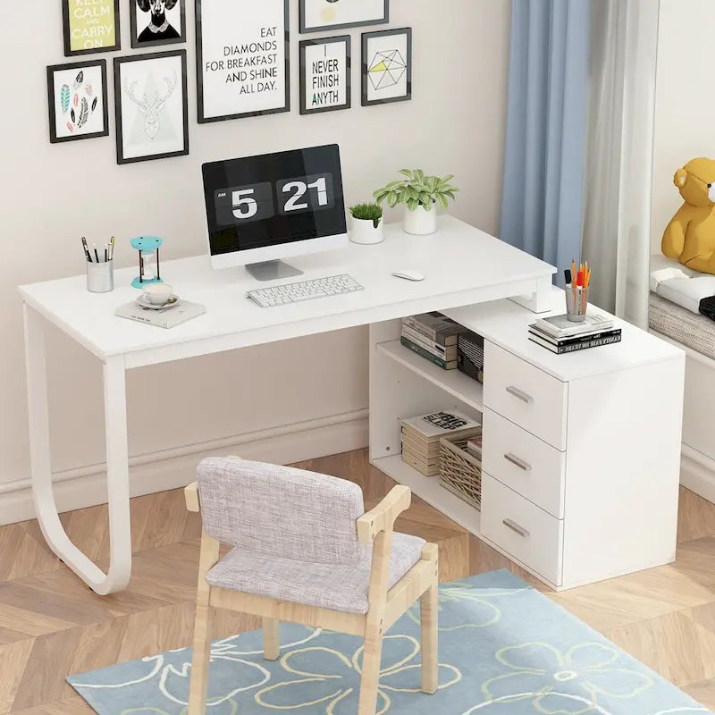55.1L 41.3P Bureau d'angle de direction Timechee Poste de travail informatique