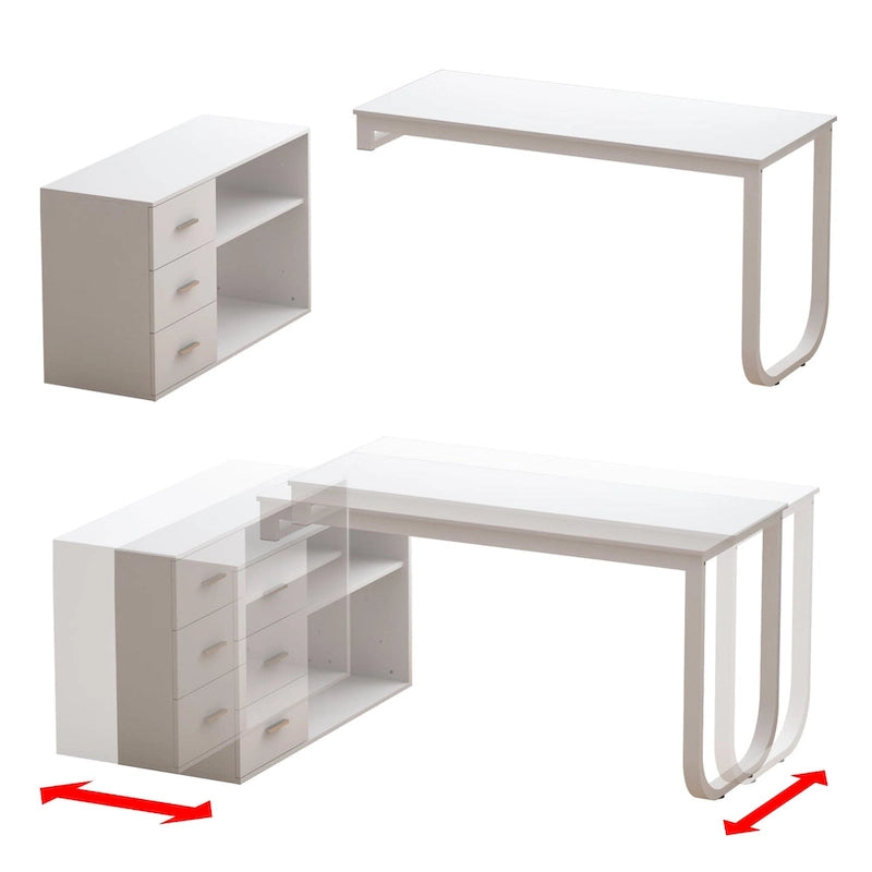 55.1L 41.3P Bureau d'angle de direction Timechee Poste de travail informatique
