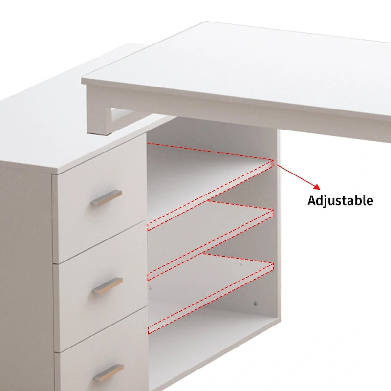55.1L 41.3P Bureau d'angle de direction Timechee Poste de travail informatique