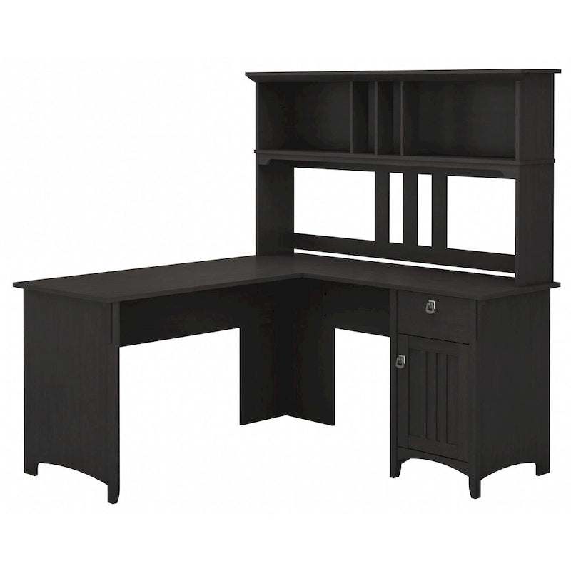Bureau d'angle en L 60W Salinas de Bush Furniture avec armoire de rangement
