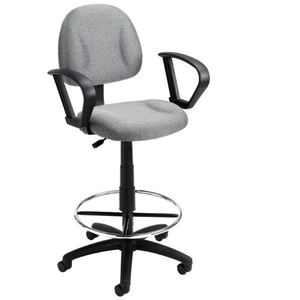 Chaise de bureau Boss réglable noire à accoudoirs bouclés avec roulettes
