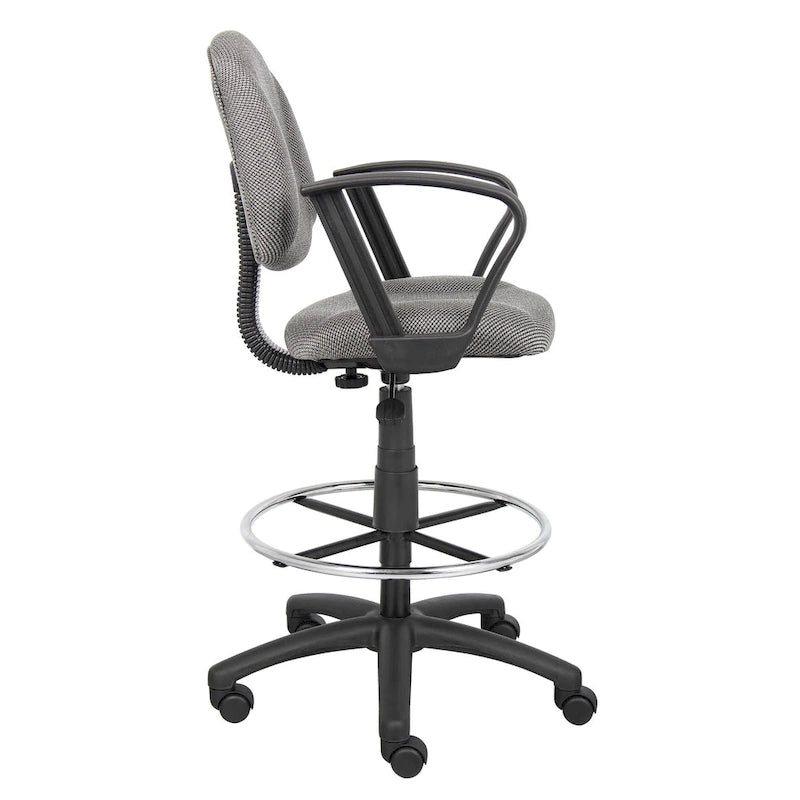 Chaise de bureau Boss réglable noire à accoudoirs bouclés avec roulettes