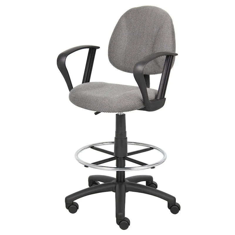 Chaise de bureau Boss réglable noire à accoudoirs bouclés avec roulettes