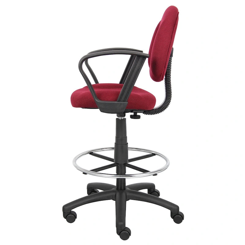 Chaise de bureau Boss réglable noire à accoudoirs bouclés avec roulettes