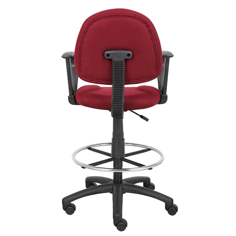 Chaise de bureau Boss réglable noire à accoudoirs bouclés avec roulettes